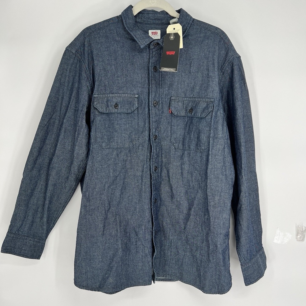Levi's Made & Crafted New Standard Shirt Dark Wash‎ Denim Loose Fit (Size L)